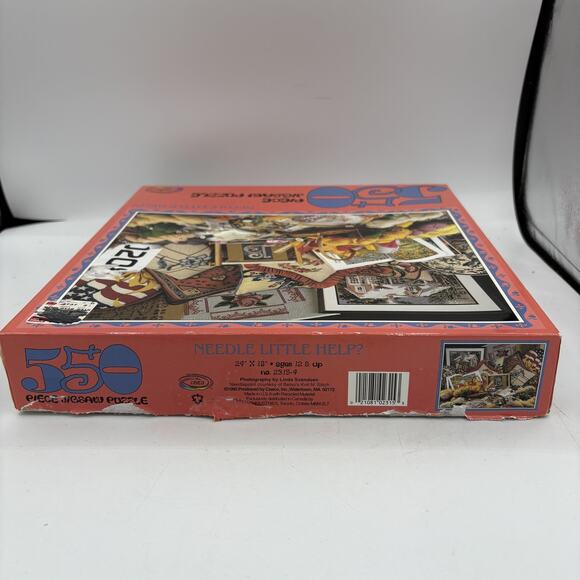 Vintage Ceaco Needle Little Help Jigsaw Puzzle 550 Piece 1995 USA 24"x18"‎ - Picture 4 of 7